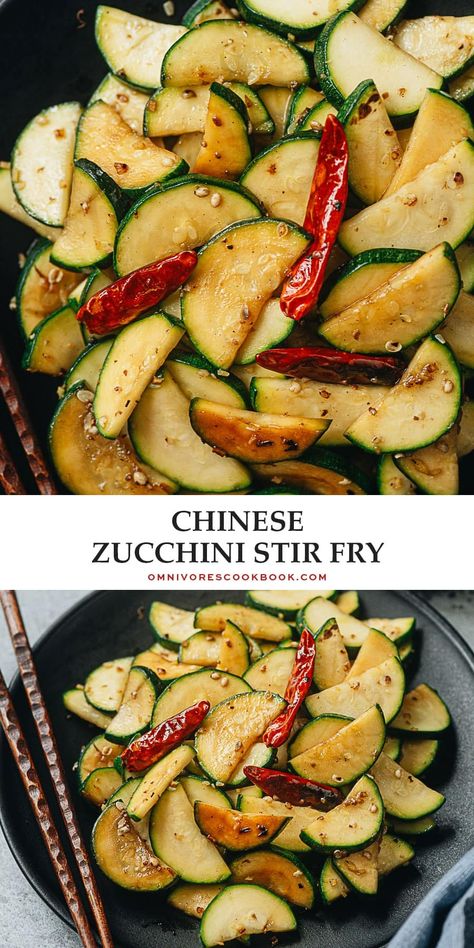 My Chinese zucchini stir fry is a fantastic homestyle dish that is quite simple to make. The summer squash is sauteed in Sichuan peppercorn oil to add a bold, vibrant flavor that makes the zucchini really come alive. {Gluten-Free Adaptable, Vegan} Chinese Zucchini, Zucchini Stir Fry, Chinese Stir Fry, Sichuan Peppercorn, Fry Recipes, Easy Chinese, Zucchini Muffins, Delicious Vegetables, Course Meal