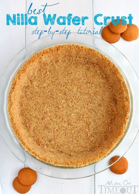 Banana Pudding Pies, Vanilla Wafer Crust, Easy Banana Pudding, Mom On Timeout, Vanilla Wafer, Cheesecake Crust, Homemade Pie Crust Recipe, Nilla Wafers, Pudding Pies