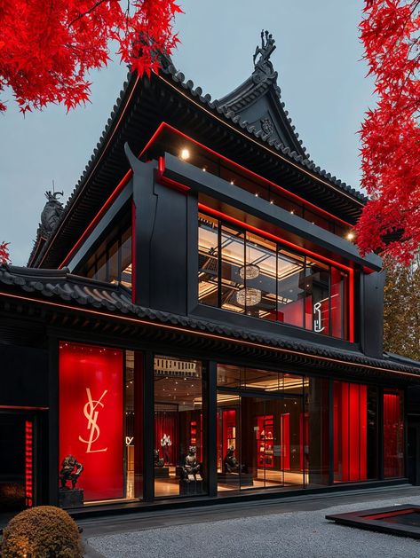 Olivier Guetta on LinkedIn: #ai #conceptstore #ysl #dojostore #luxury #japanesedesign #elegance… | 147 comments Japanese Restaurant Exterior, Dojo Store, Japanese Dojo, Chinese Restaurant Design, Modern Chinese Restaurant, Restaurant Facade, Restaurant Exterior Design, Japanese Restaurant Design, Chinese House