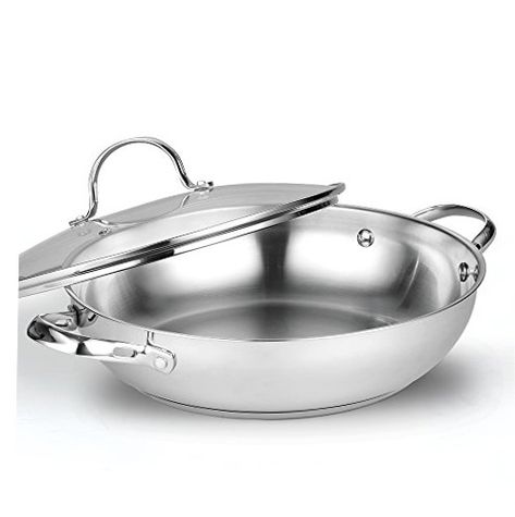 https://ventalio.com/product/12-inch-30cm-classic-stainless-steel-everyday-chefs-stir-fry-pan/ Wok Stir Fry, Induction Stove Top, Deep Frying Pan, Induction Cookware, Cookware Set Stainless Steel, Timeless Kitchen, Stainless Steel Cookware, Fry Pan, Cookware Set