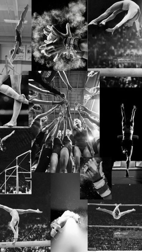 Gymnastics Collage, Gymnastics, Black And White, Collage, White, Black