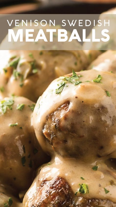 Swedish Meatballs Sauce, Venison Meatball Recipes, Meatballs Sauce, Slow Cooker Swedish Meatballs, Ground Venison Recipes, Venison Meatballs, Swedish Meatballs Recipe, Elk Recipes, Venison Meat