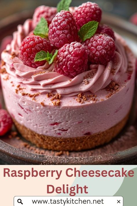 Hello, lovely friends! Today, let's whip up a Raspberry Cheesecake that's as delightful to look at as it is to eat! This no-bake recipe is quick, easy, and perfect for our fabulous bakers who appreciate a gorgeous, hassle-free dessert. 😍👵👌

👍 **Like and share** if you love raspberries! And **comment below** if you try this recipe or have another favorite cheesecake flavor! Let's keep our baking community vibrant and sweet! 📸💬🍰
Enjoy every bite of this creamy, dreamy dessert! 💖🍰

#RaspberryCheesecake #NoBakeDessert #EasyRecipes #SeniorCooking #CheesecakeHeaven #Berrylicious #SimpleBaking #DessertTime #SweetTreats #FoodieLove #DeliciousDesserts Raspberry Cheesecake Desserts, No Bake Cheesecake Flavors, Gluten Free Raspberry Cheesecake, Raspberry Cheesecake No Bake, Raspberry Cheesecake Recipes, Raspberry Balls, Mini Raspberry Cheesecake, Raspberry Cheesecake Cake, Cheesecake Recipes Easy No Bake