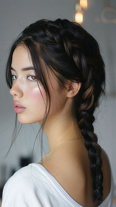 #beauty #relationships #Fashion #Outfits #nail arts #summer nails Hair Models Hairstyles, French Plait Hairstyles, Hairstyles For Dance, French Braids Black Hair, Plait Hair, Inspiring Hairstyles, Dutch Braid Hairstyles, Hairstyle Examples, Curly Hair Braids