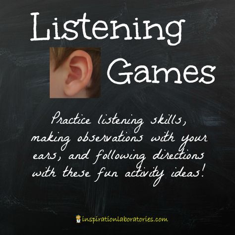 Listening Games - practice listening skills, making observations with your ears, and following directions with these fun activity ideas! Listening Activities For Preschoolers, Active Listening Activities, Neat Activities, Listening And Following Directions, Listening Games, Listening Activities, Training Activities, Practicing Mindfulness, Auditory Processing