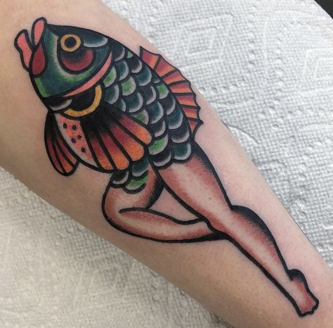 Vintage Mermaid Tattoo, Traditional Nautical Tattoo, Traditional Mermaid Tattoos, Traditional Shark Tattoo, Traditional Tattoo Drawings, Traditional Tattoo Old School, Traditional Tattoo Inspiration, Traditional Tattoo Designs, Traditional Tattoo Sleeve