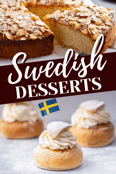 These authentic Swedish desserts are decadent, comforting, and easy to make! From cakes to cookies, these recipes give you a traditional taste of Sweden. Swedish Christmas Treats, Swiss Desserts Traditional, Swedish Christmas Desserts, Swedish Food Traditional, Sweden Recipes, Swedish Desserts, Swiss Desserts, Swedish Baking, Scandinavian Desserts