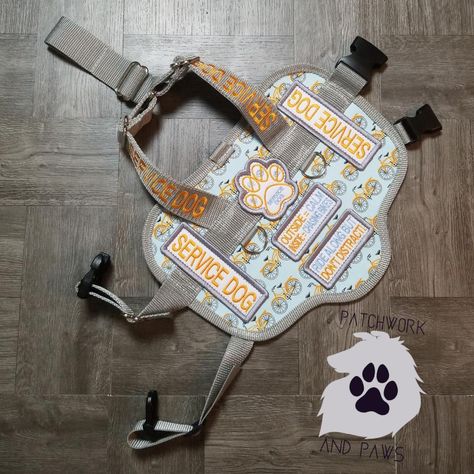 Custom Service Dog Vests, Service Dog Vest Pattern, Cute Service Dog Vest, Dog Vest Pattern, Service Dog Gear, Vest Ideas, Psychiatric Service Dog, Service Dog Patches, Service Dogs Gear