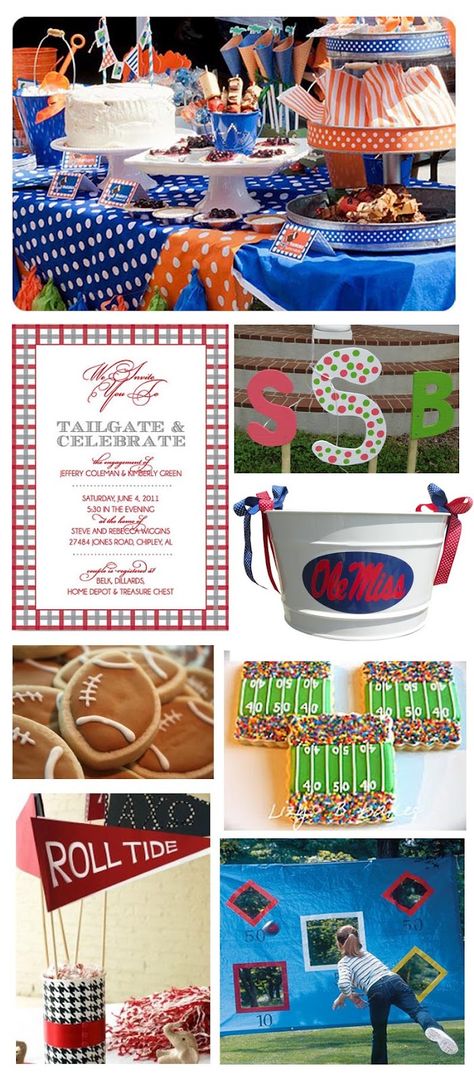 Tailgate Themed Engagement Party, Couple Football, Couples Shower Themes, Tailgating Ideas, My Pinterest Boards, Orange Power, Football Baby Shower, Iron Bowl, Couple Wedding Shower