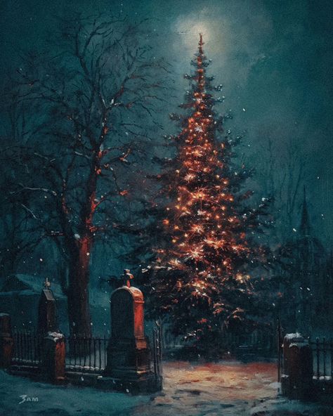 Merry Christmas, especially to the loved ones we have lost. 🖤❄️ . . Created with MidJourney and photoshop. . . #abandonedplaces… | Instagram Christmas Moody Aesthetic, Moody Dickens Christmas, Cute Christmas Art Aesthetic, Yule Dark Aesthetic, Christmas Horror Aesthetic, Horror Christmas Aesthetic, Christmas Dark Aesthetic, Moody Christmas Aesthetic, Spooky Christmas Aesthetic