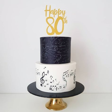 80th Birthday Cake For Men, Music Themed Cakes, Music Cakes, Music Cake, 80 Birthday Cake, Chocolate Mud Cake, Mud Cake, Birthday Cakes For Men, 50th Birthday Cake