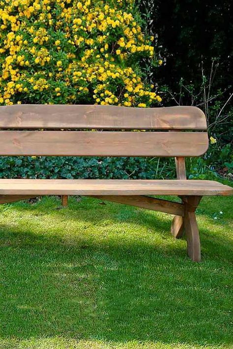 Another wooden bench which is ideal for spending some time outdoors enjoying warm days and beauty of your garden 🌿 Backyard Benches, Wooden Garden Seats, Gardening Table, Space Project, Wooden Garden Benches, Furniture Design Inspiration, Garden Inspo, Garden Seating, Wooden Bench