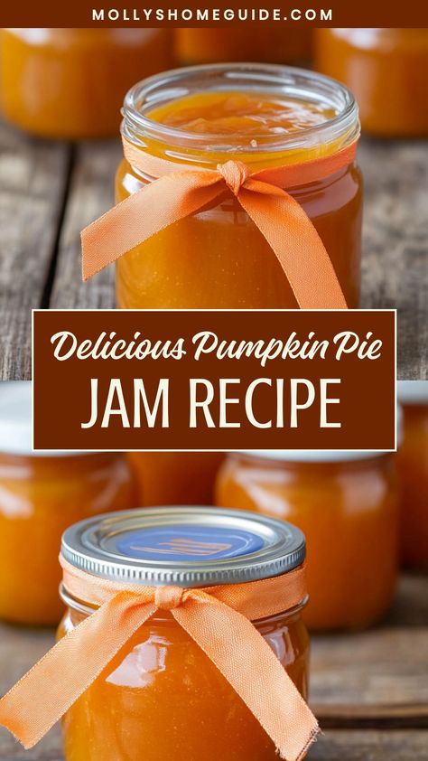 Indulge in the cozy flavors of fall with this homemade pumpkin pie jam recipe. Perfect for spreading on toast, biscuits, or pairing with your favorite cheese. This delicious jam is easy to make and makes a thoughtful seasonal gift for friends and family. Capture the essence of autumn in a jar and enjoy the sweet taste of pumpkins all year round. Treat yourself to a burst of flavor with every spoonful of this pumpkin-inspired delight! Pumpkin Pie Jam Canning, Pumpkin Spice Jam, Pumpkin Preserves Recipes, Canning Pumpkin Recipes, Pumpkin Canning Recipes, Pumpkin Pie Jam, Canning Pumpkin Pie Filling, Pumpkin Jam Recipe, Pumpkin Pie Jam Recipe