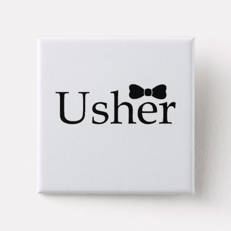 Wedding Usher Black Bow Tie Pinback Button Wedding Usher, Wedding Ushers, Black Bow Tie, Pinback Button, Church Wedding, Black Wedding, Black Bow, Buttons Pinback, Personalized Wedding