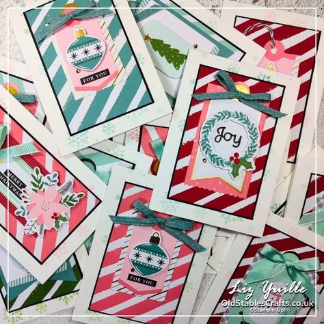 #SimpleStamping Saturday - How to turn the Festive Tags Kit from Stampin' Up! into Christmas Cards - Old Stables Crafts Stampin Up Ready For Christmas, Stampin Up Celebrate With Tags Christmas Cards, Stampin Up Don’t Stop Believin’, Stampin Up Festive Tags Kit Alternatives, Stampin Up Love Santa Tag Kit Cards, Christmas Labels, Gift Packs, Card Kits, Paper Pumpkin