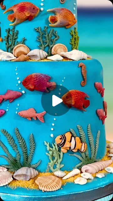 Coral Cake, Beach Cakes, Summer Cakes, Beach Birthday, Summer Birthday, Tropical Vibes, Celebration Cakes, Food Grade Silicone, In Summer