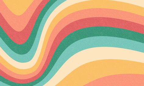 Retro groovy background. Colourful wavy rainbow vector design Macbook Customization, Groovy Background, Wavy Rainbow, Pc Backgrounds, Rainbow Color Background, Ipad Backgrounds, Rainbow Vector, Customization Ideas, Shapes Design