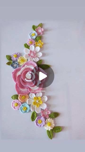 Crochet Bunch Of Flowers, Flower Bunch, Crochet Jewelry Patterns, Pastel Flowers, April 16, Bunch Of Flowers, Crochet Flower, Thread Crochet, Crochet Jewelry