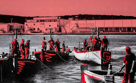 Fishing Collage, Small Fishing Boats, Architecture Collage, Screen Savers, Us Images, Mixed Media Collage, Coming Home, Fishing Boats, Collage Art