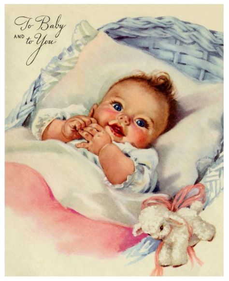 Postal Vintage, Free Printable Cards, Baby Illustration, Baby Images, Images Vintage, Illustration Vintage, Baby Art, Vintage Greeting Cards, Childrens Illustrations