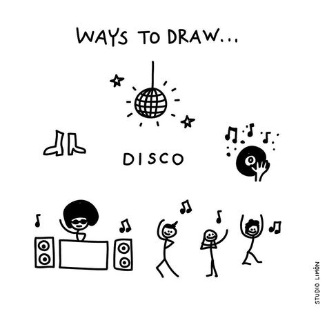 Saturday night fever. Word of day 23 Ways to draw disco. #waystodraw #icons #sketchnotes #drawing #visualization Word Of Day, Visual Note Taking, Word Drawings, Sketch Note, Visual Dictionary, Note Doodles, Saturday Night Fever, Love Doodles, Visual Thinking