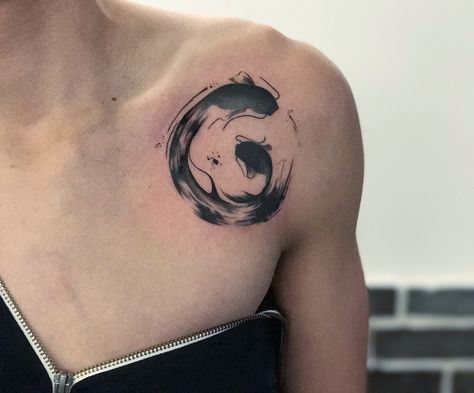 Zen Circle Tattoo, Enso Tattoo, Circle Tattoo Design, Zen Tattoo, Zen Circle, Fern Tattoo, Brush Tattoo, Circle Tattoo, Circle Tattoos