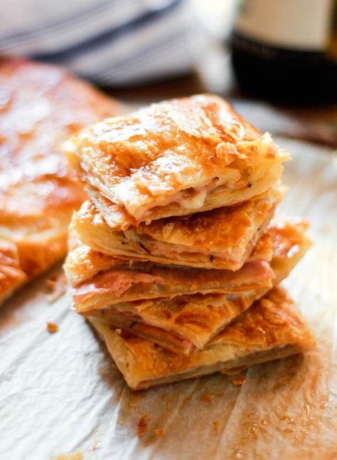 ham + cheese puff pastry | The Clever Carrot Party Snacks For Adults, Ham Cheese Puff Pastry, Snacks For Adults, The Clever Carrot, Clever Carrot, Black Forest Ham, Puff Pastry Appetizers, Pastry Appetizer, Cheese Puff