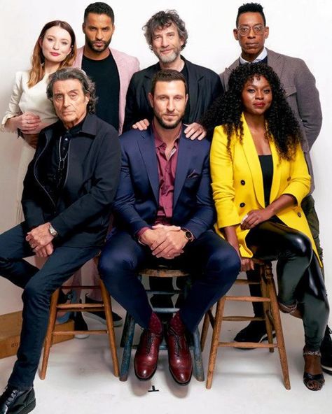 Try us. I dare you... #AmericanGods  @americangodsus @amgodsintl ? Mad Sweeney, Ian Mcshane, Ricky Whittle, Pablo Schreiber, Emily Browning, British Tv Series, Legends And Myths, American Gods, Magic Box