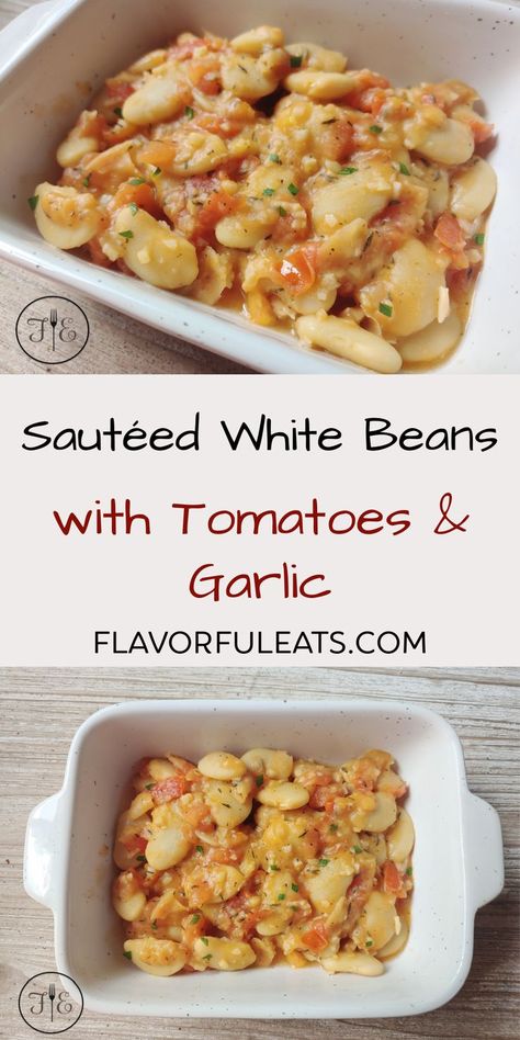 Healthy Side Dish, Healthy Side, Ripe Tomatoes, Recipe Roundup, White Bean, Healthy Side Dishes, Pinterest Recipes, Fresh Garlic, Bean Recipes