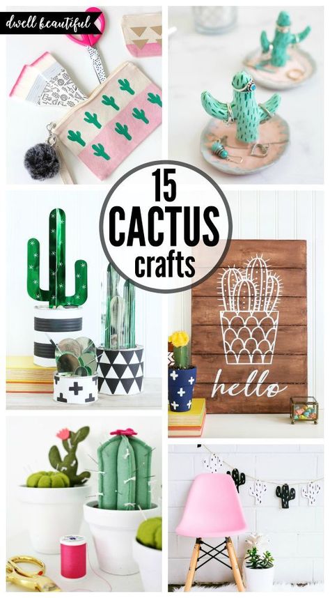 Easy DIY Cactus Crafts - Fun, Trendy, and Stylish Cacti DIYs and crafts for all skill levels! Cactus Crafts, Fun And Easy Diys, Diy Cactus, Cactus Craft, Cactus Diy, Diy Simple, Crafts To Make And Sell, Fun Diy Crafts, Diy For Teens