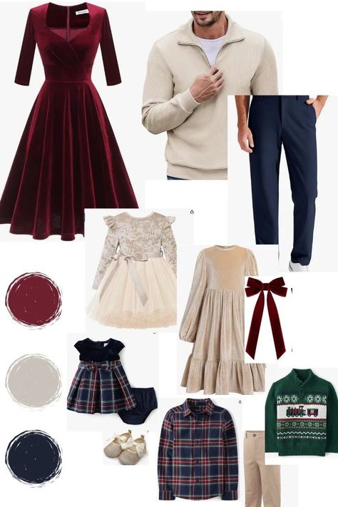 Family Christmas Photo Outfits 2024 Glam Family Christmas Pictures, Maroon Christmas Photos, Red Christmas Family Pictures, Amazon Family Photo Outfits Christmas, Santa Family Pictures Outfits, Burgundy Christmas Outfit Family, Family Christmas Pictures Outfits Casual, Santa Picture Outfits, Family Christmas Photo Outfits