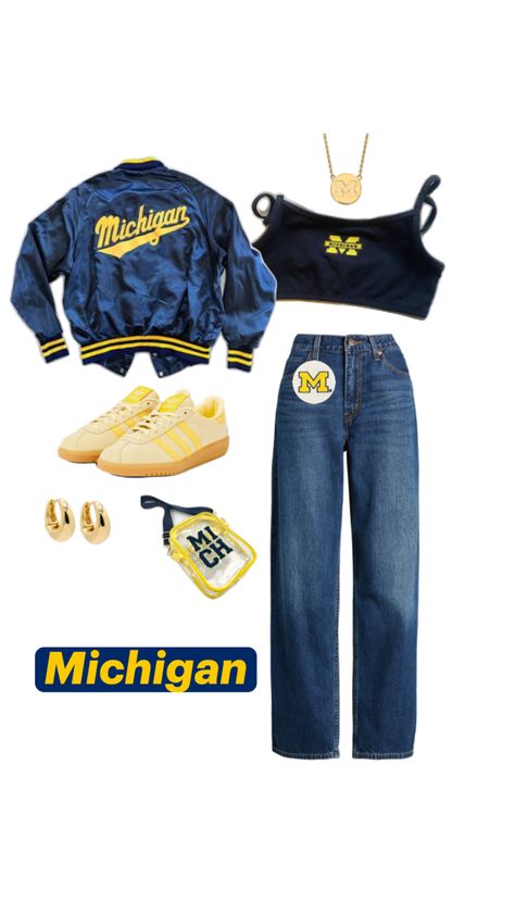 Michigan Game Day Outfit, Msu Outfit, Michigan Game Day, Tailgate Outfit, Football Game Outfit, College Fits, Michigan Football, Game Day Outfit, Football Outfits