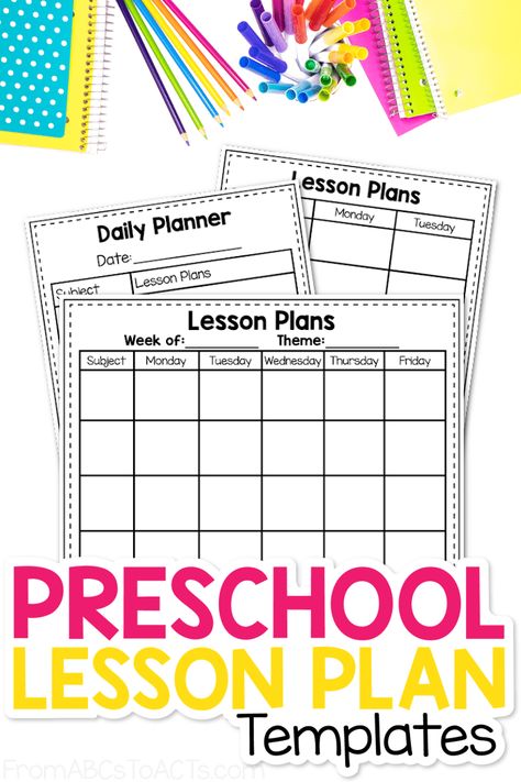 Preschool Lesson Plan Template Preschool Lesson Plans Themes, Toddler Lesson Plans Template, Free Lesson Planner, Preschool Weekly Lesson Plans, Teacher Lesson Plans Template, Pre K Lesson Plans, Homeschool Lesson Planner, Daycare Lesson Plans, Editable Lesson Plan Template