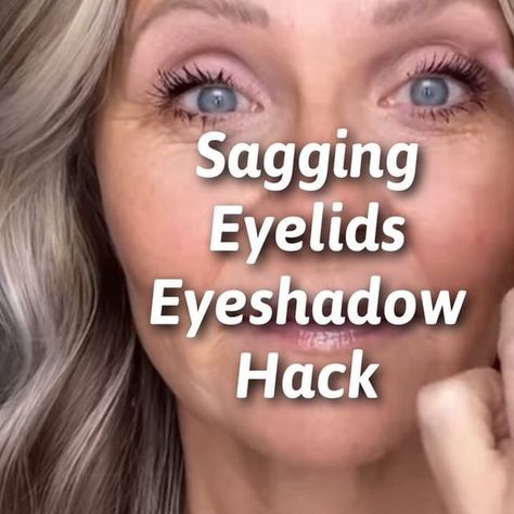 Jowls! Some may think that this is going to extremes to try and distract from the jowls that can appear as we lose collagen in our face.… | Instagram Eye Makeup For Women Over 50 With Glasses, Makeup For Crepey Eyelids, Wrinkled Eyelids Makeup Tips, Eye Makeup 50 And Older, Sagging Eyelids Makeup, Eyeshadow For Hooded Eyes Over 50, Over 50 Eyeshadow, Makeup Tutorials For Older Women Over 50, Eye Makeup For Over 50