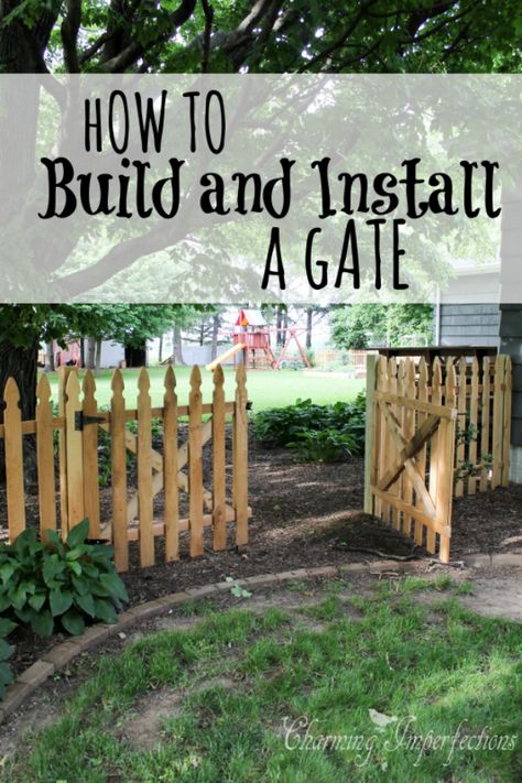 DIY Fences and Gates - Low Picket Fence - How To Make Easy Fence and Gate Project for Backyard and Home - Step by Step Tutorial and Ideas for Painting, Updating and Making Fences and DIY Gate - Cool Outdoors and Yard Projects http://diyjoy.com/diy-fences-gates Diy Fences, Picket Fence Gate, Diy Gate, Easy Fence, Outdoor Gate, Natural Fence, Diy Fence, Building A Fence, Front Yard Fence