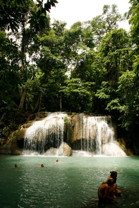 Blessed with ancient rainforests, waterfalls and limestone caves, Kanchanaburi is a popular resort town located at the confluence of the Khwae Noi and Khwae Yai Rivers in western Thailand. Regarded as Thailand's microcosm, Kanchanaburi and its surrounding region boast stylish resorts Thailand Waterfall, Thailand Resorts, Thailand Package, Pilot Life, 505 Arctic Monkeys, Limestone Caves, Bali Trip, World Inspiration, Thailand Trip