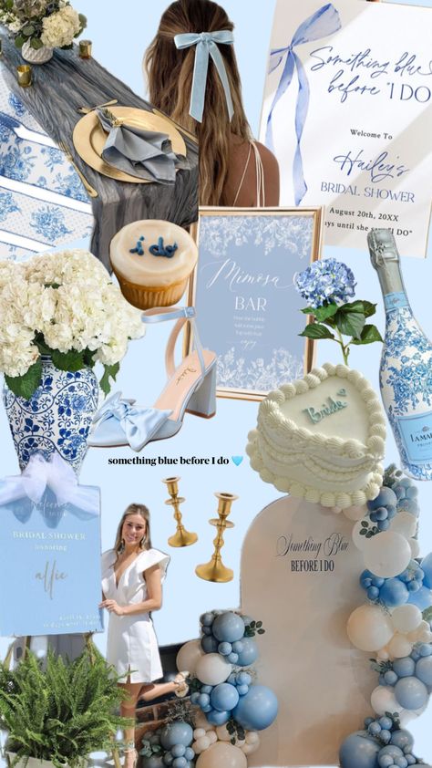 something blue before I do theme 🩵 #beauty #bridal #bridalshower #wedding #weddingseason #bridalshowertheme #bride #bridesmaids #brideinspo #party #somethingblue #lulus #hosting #weddingaesthetic Blue Bridal Shower Decorations, Blue Bridal Shower Themes, Blue Wedding Decorations, Bridal Shower Inspo, Something Blue Bridal, Blue Bridal Shower, Bridal Shower Inspiration, Bachelorette Themes, Something Blue Wedding