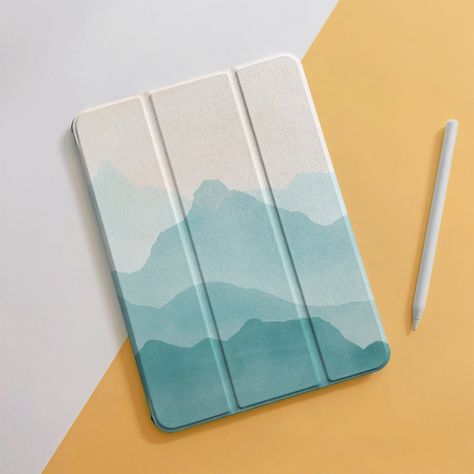 "Welcome to my small shop!  Unique designed iPad cases made of silicone/plastic inner case and PU leather outer case, which protect your iPads from bumps, drops and shock. Built-in magnetic strip, automatically wakes or puts your iPad to sleep when the lid is opened and closed. ✨HOW TO CHOOSE You could find a number starting with \"A\" on the back of your iPad, that's your iPad model. If you don't know the suitable devise for your iPad, please feel free to contace me. ✨DIFFERENCE BETWEEN VERSION: BOOK & FLIP 1️⃣BACK       The back of the flip version is transparent. The back of the book version is the same print as the front. 2️⃣THE WAY IT FOLD The book version folds the way as you can see in the detailed pic. The flip version folds the way as you can see in the detailed pic. ✨ABOUT PEN SL Painting Ipad Case, Ipad Cover Painting Ideas, Shein Ipad Case, Painted Ipad Case, Ipad Cover Painting, Blue Ipad Case, Ipad Case Design, Ipad Cases Aesthetic, I Pad