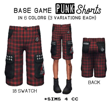 KIDD_BaseGamePunkShorts Punk Sims 4 Cc Maxis Match, Sims 4 Cc Punk Clothes Male, Sims 4 Male Punk Cc, Alt Sims 4 Cc Maxis Match, Sims 4 Punk Cc Male, Sims 4 Shorts Male, Ts4 Punk Cc, Punk Cc Sims 4, Sims 4 Metalhead Cc