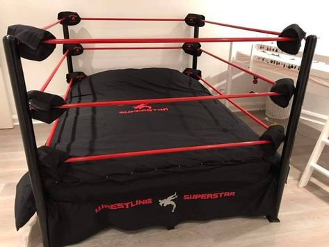 Wrestling Ring Themed Bed Available In Single Double Or Etsy In 2021 64e6241e32793 - Kilimanjaro... Wrestling Ring Bed, Diy Wwe, Wwe Bedroom, Boy Room Bedding, Nwo Wrestling, Cool Bedrooms For Boys, Toddler Decor, Old Bed Frames, Beds Ideas