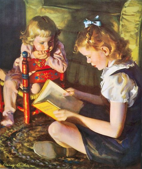 Harry Anderson painting - gurneyjourneyblogspot Harry Anderson, An Open Book, Open Book, Reading Books, A Book, Reading, Books