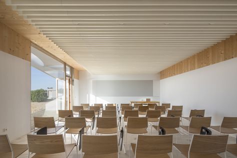 Gallery of Formentera Water Sports Center / Marià Castelló Martínez - 2 Lecture Room, Lectures Room, Multipurpose Hall, Main Point, Conference Hall, Sports Center, School Interior, Hall Design, Water Sport