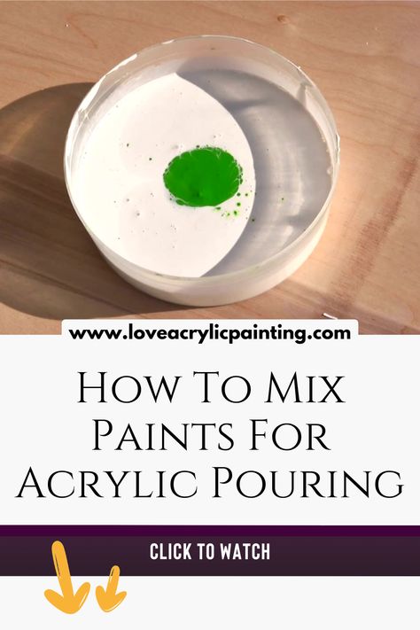 Unlock the Secrets of Paint Consistency: Join my Course to Learn the Art of Paint Mixing for Fluid Acrylic Pouring! Say goodbye to clumps and hello to smooth blends with techniques you can master in under 1 hour. Click to enroll and elevate your pouring game today! How To Mix Acrylic Paint For Pouring, Acrylic Paint Pouring For Beginners, Paint Pouring Medium, Pour Painting Techniques, Paint Mixing, Pour Paint, Acrylic Painting Diy, Acrylic Pouring Techniques, Craft Painting