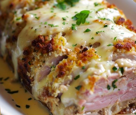 Chicken Cordon Bleu Meatloaf – Chloe foods Best Chicken Cordon Bleu Casserole, Cordon Bleu Meatloaf, Chicken Thigh Cordon Bleu, Ground Chicken Cordon Bleu, Air Fryer Chicken Cordon Bleu Recipes, Chicken Cordon Bleu Meatloaf, Chicken Cordon Bleu Recipes, Camp Dinners, Cordon Bleu Chicken