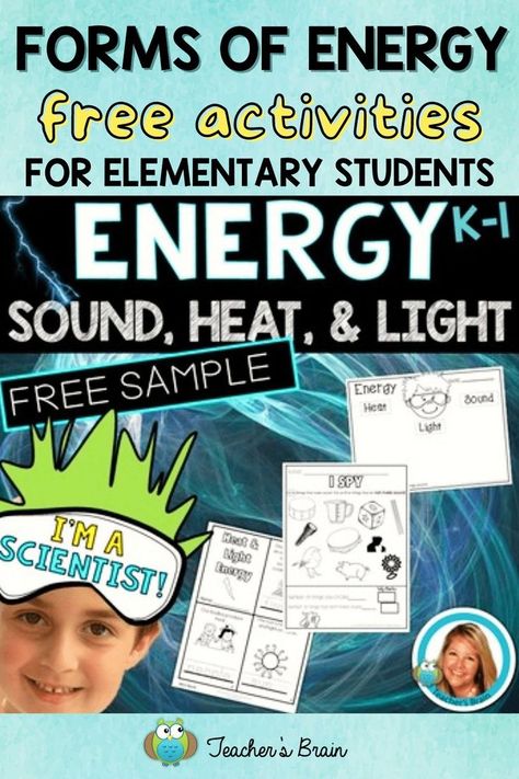 Sound Energy Activities, Light Energy Activities, Electricity Lessons, Teaching Sound, Activities For Elementary Students, Forms Of Energy, Kindergarten Stem, What Is Energy, Sound Science