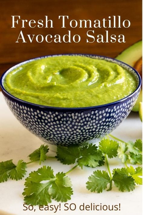 Tomatillo Avocado Salsa, Salsa Avocado, Mexican Entrees, Taco Restaurant, Salsa Guacamole, Chicken Taquitos, Tomatillo Salsa, Avocado Sauce, Avocado Salsa