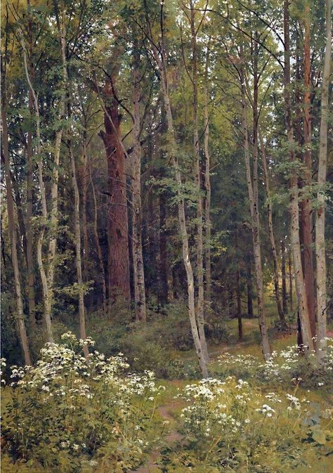 Ivan Shishkin, Russian Landscape, Mysterious Forest, Mouse House, Russian Painting, Watercolor Trees, Tree Forest, Pine Forest, Russian Art