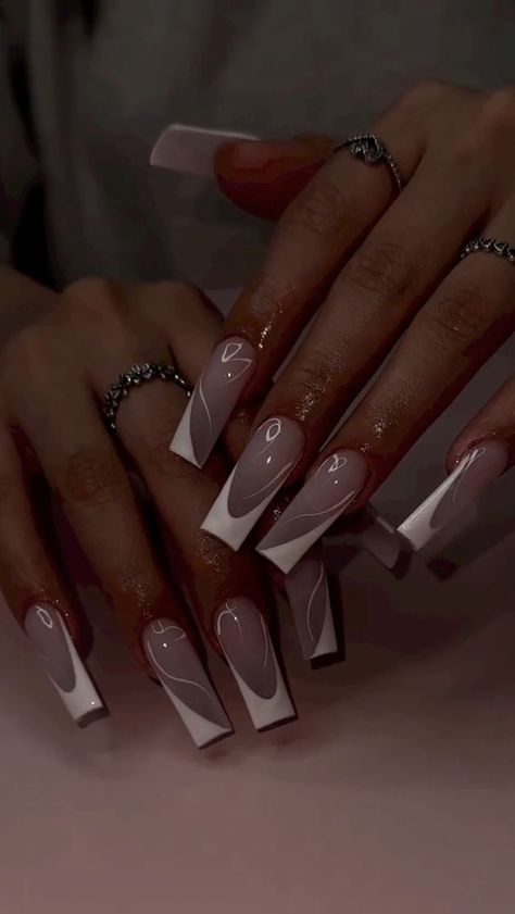 Dope Nail Designs Mid Length, Square Nails Designs, Bday Nails, Nail Aesthetic, Finger Art, Tapered Square Nails, Edges Hair, Square Nail Designs, Ombre Acrylic Nails