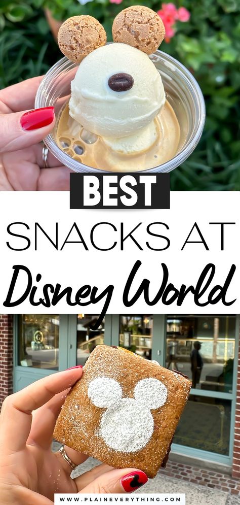 Best Disney World Snacks, 2024 Edition Must Try Disney World Snacks, Packing Snacks For Disney, Disney Restaurants By Park, Disney Finger Foods, Best Snacks At Disney World, Disney World Food 2024, Disney Dining Plan 2024 Snacks, Disney Ideas Vacation, Disneyland Food Bucket List