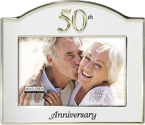 Amazon.com: Malden International Designs Wedding 50th Anniversary Two Tone Picture Frame, 4x6, Gold/Silver Anniversary Blanket, 50 Golden Wedding Anniversary, Anniversary Frame, Double Picture, Anniversary Pictures, Golden Wedding Anniversary, Back Pictures, Golden Wedding, 50th Wedding Anniversary